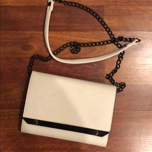 White and black cross body bag
